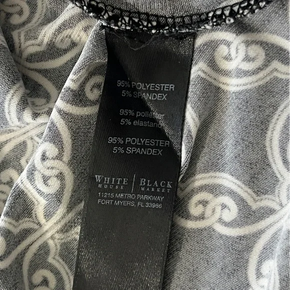 White House Black Market Black & White Cap-Sleeve Top Size S - Picture 7 of 7
